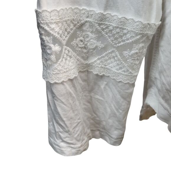 NEW POL Small White Hoodie Rope Drawstring Lace Trim Kangaroo Pocket Casual Cozy - Picture 9 of 12